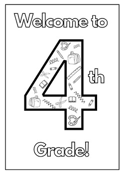 Wele to th grade coloring sheet by ms c in second tpt