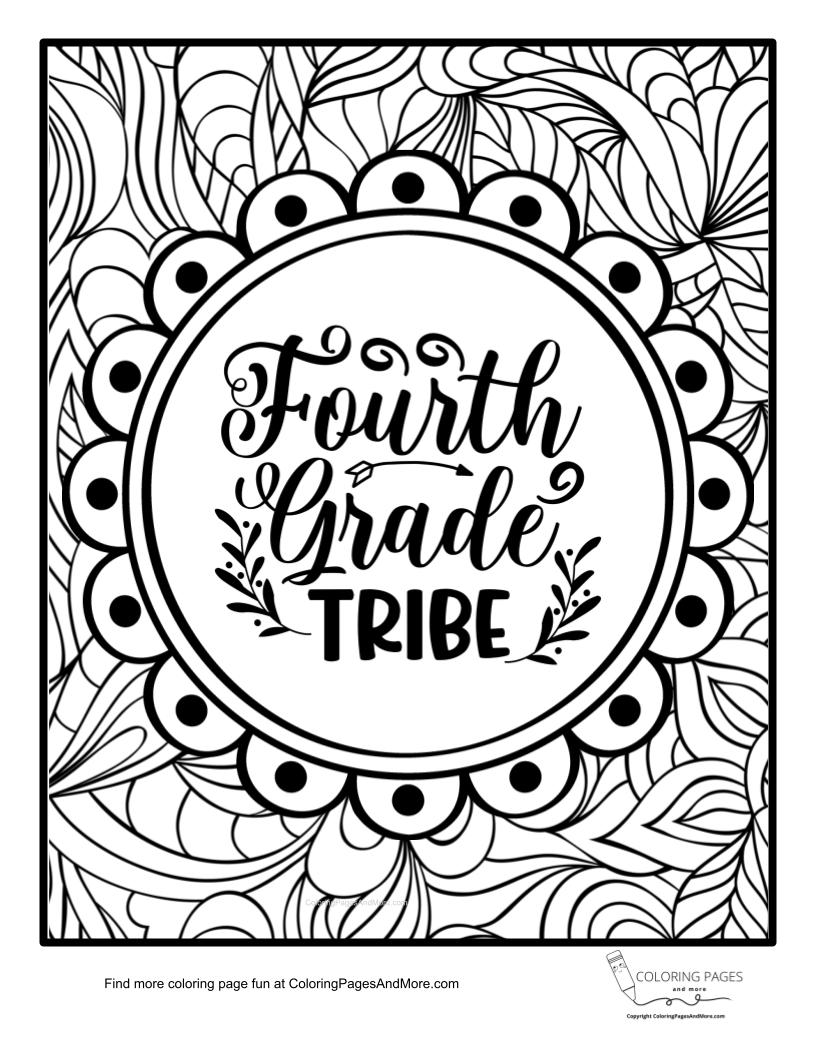Fourth grade tribe coloring page