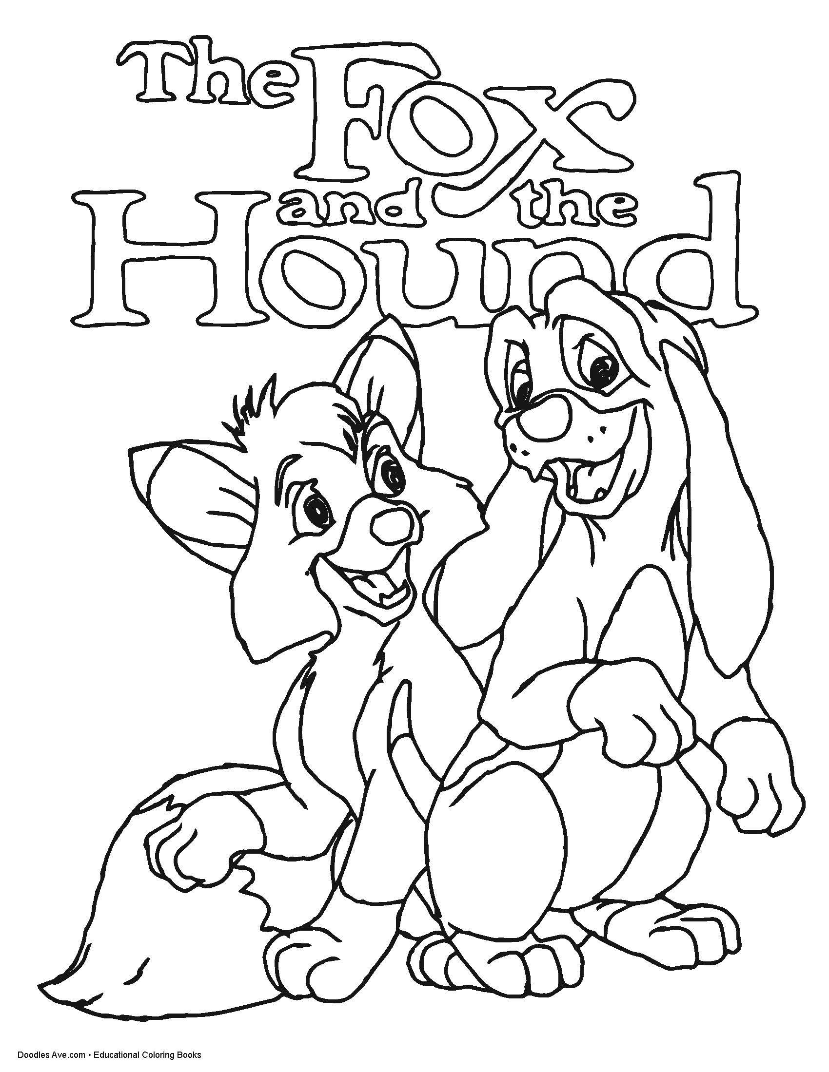 Disney doodle coloring fun disney doodles cartoon coloring pages the fox and the hound