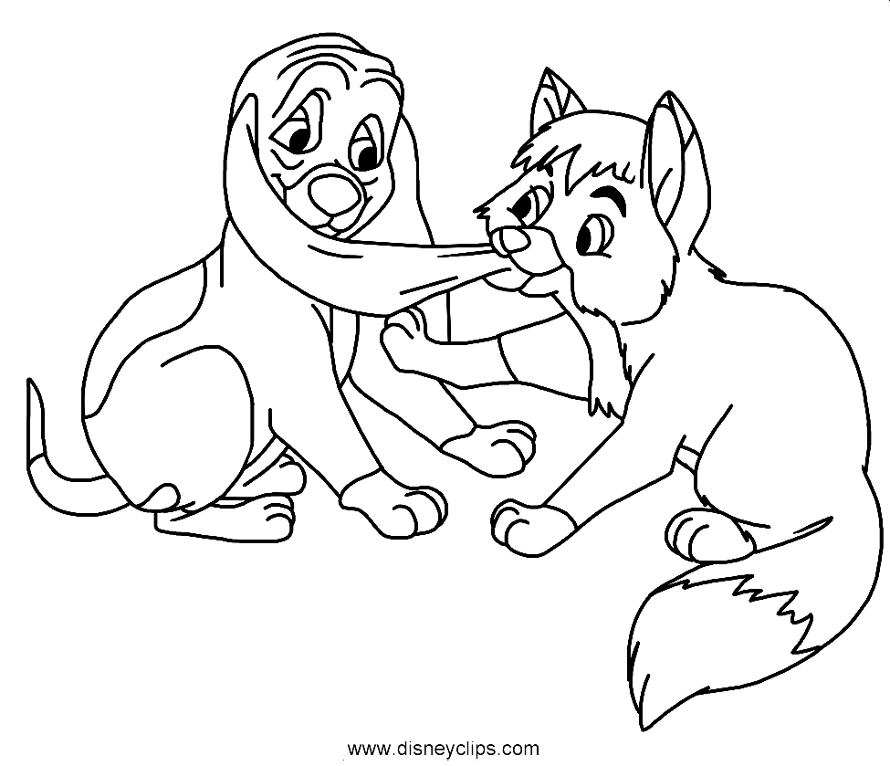 Fox and the hound coloring pages printable for free download