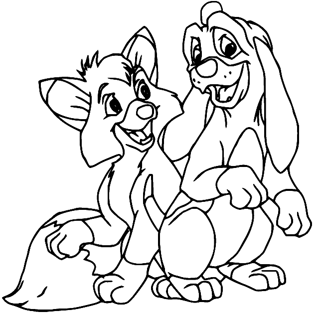 Fox and the hound coloring pages printable for free download