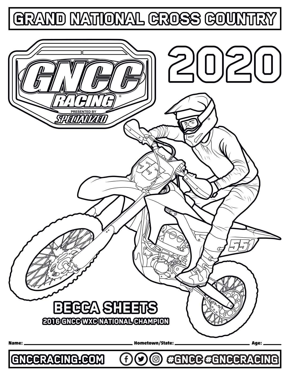 Gncc coloring pages of kailub russell and more available