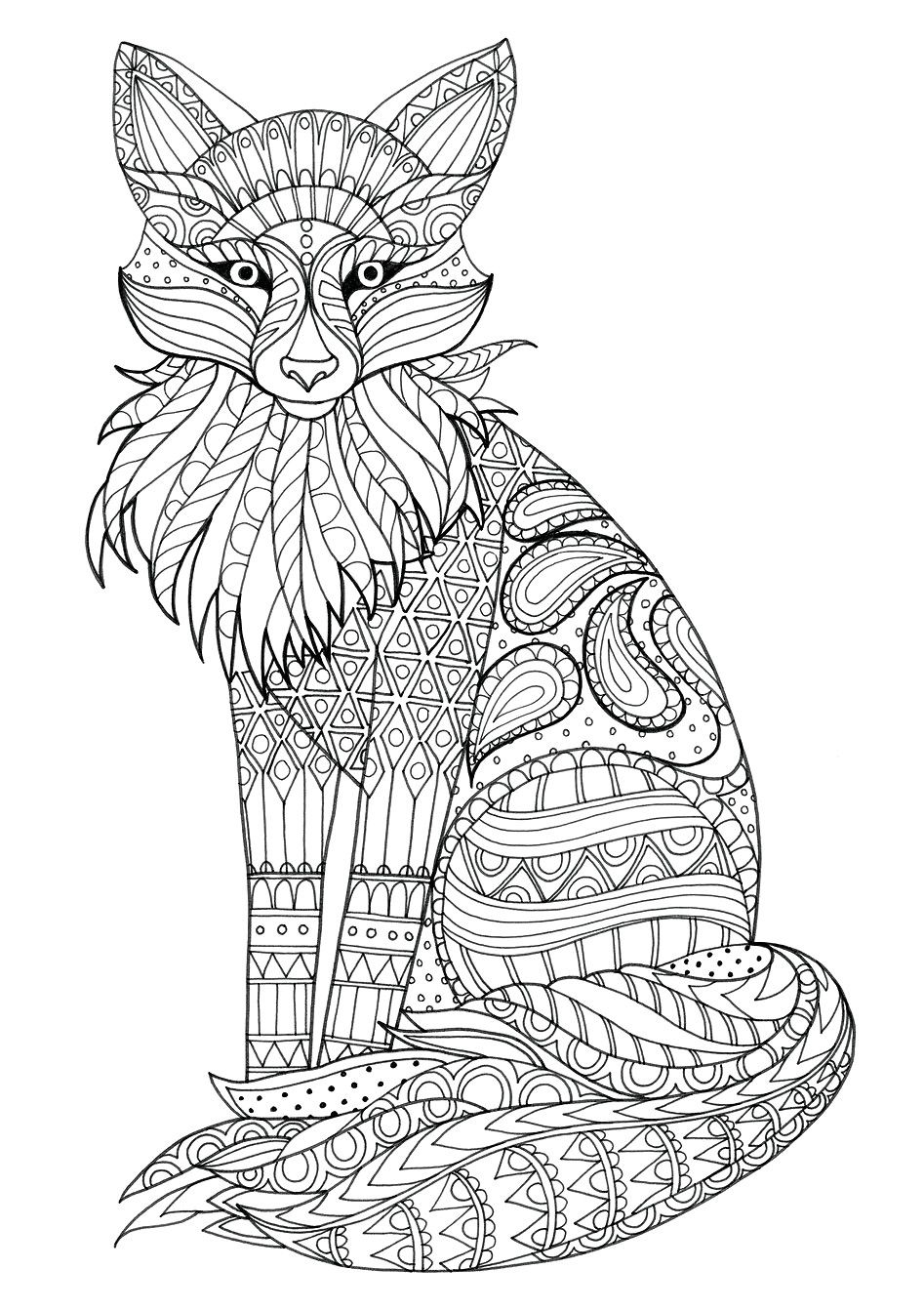 Free printable fox coloring pages pdf
