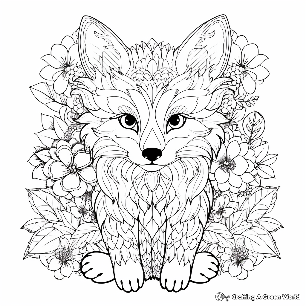 Fox for adults coloring pages