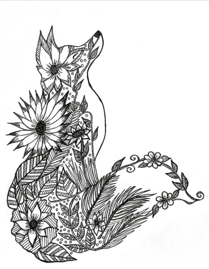 Fox adult coloring page fox coloring page animal coloring pages mandala coloring pages