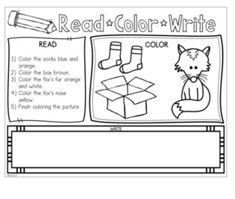 E find funtastic fox in socks activities for kids