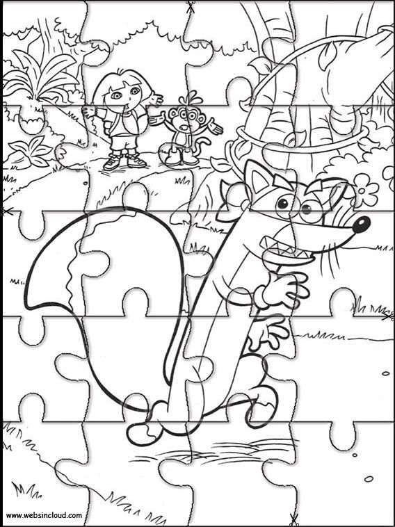 Printable jigsaw puzzles to cut out for kids dora the explorer puzzle piece crafts dora the explorer dora