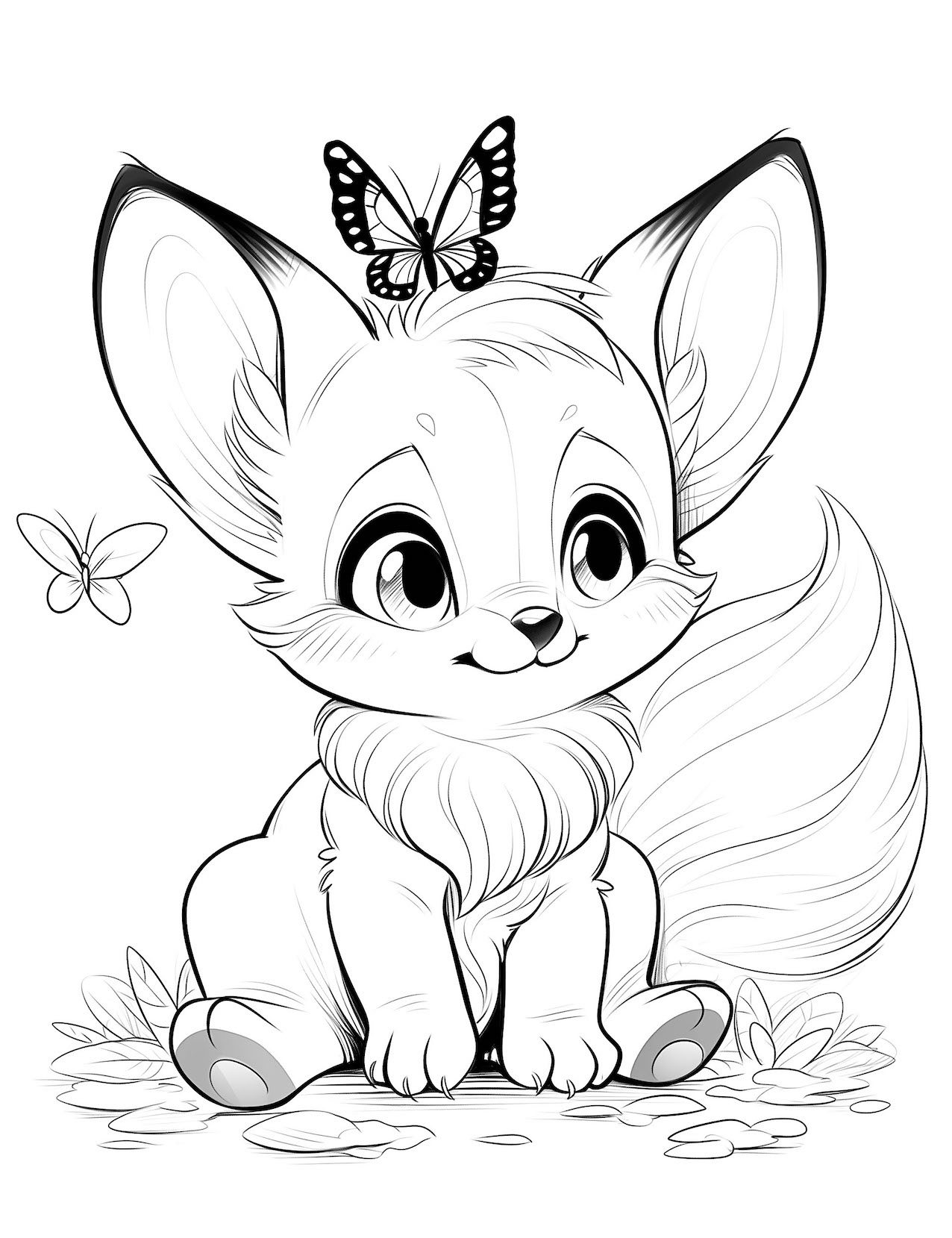Creative fox coloring pages for kids and adults