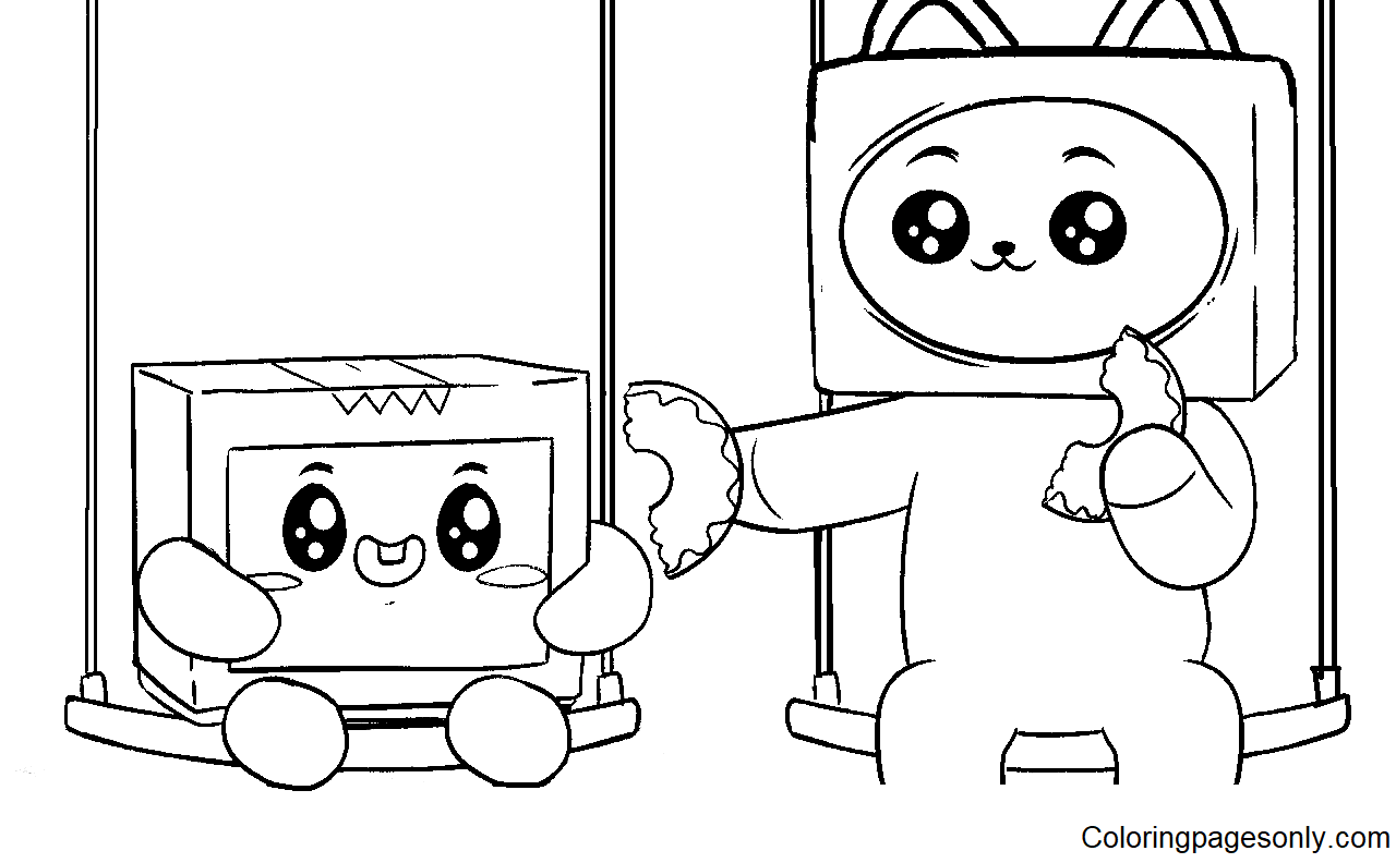 Boxy with foxy coloring page