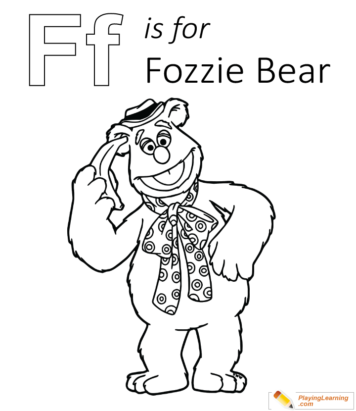 F is for fozzie bear coloring page free f is for fozzie bear coloring page