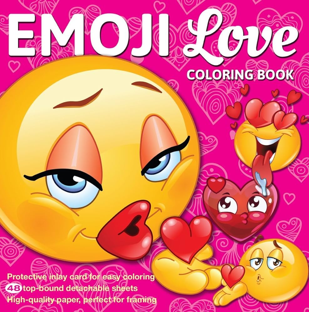 Emoji love coloring books for adults teens and kids two emoji books total of pages officially licensed emoji coloring book series newbourne media books