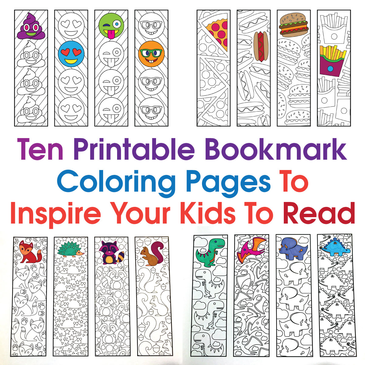 Ten printable bookmark coloring pages to inspire your kids to read â scribble stitch