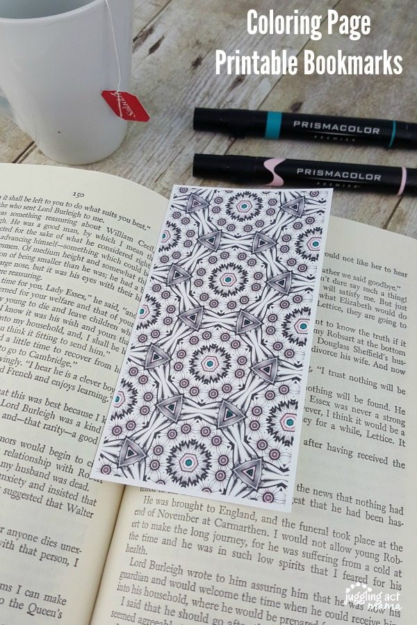 Coloring page printable bookmarks