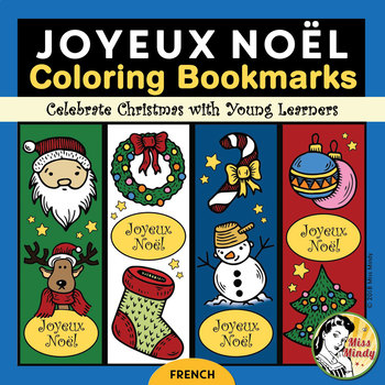 Joyeux noãl french christmas bookmarks for coloring marque