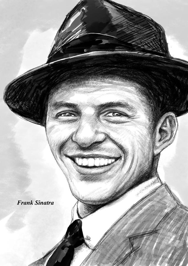 Frank sinatra art drawing sketch portrait painting by kim wang
