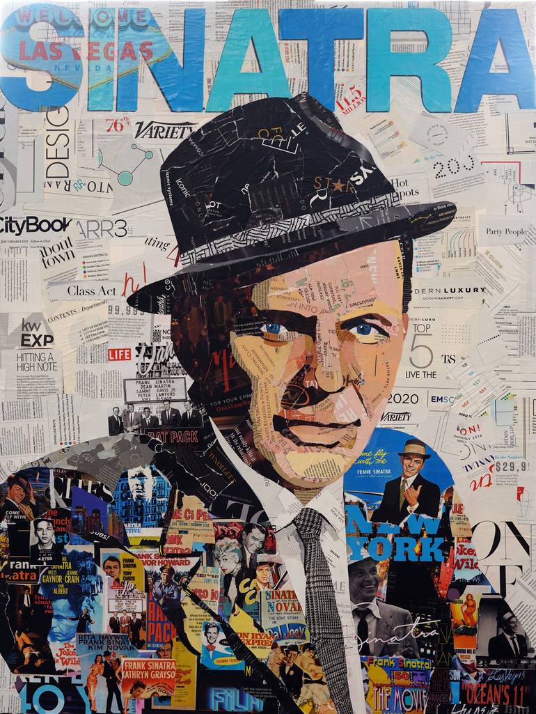 Frank sinatra in living color collage by jim hudek saatchi art