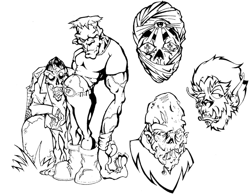 Horror tattoo flash by beejaydel on