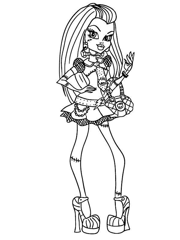 Coloring page monster high frankie stein monster coloring pages spiderman coloring monster high party
