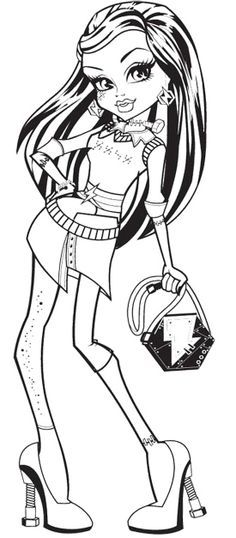 Monster high frankie stein coloring page coloring pages monster high monster high pictures