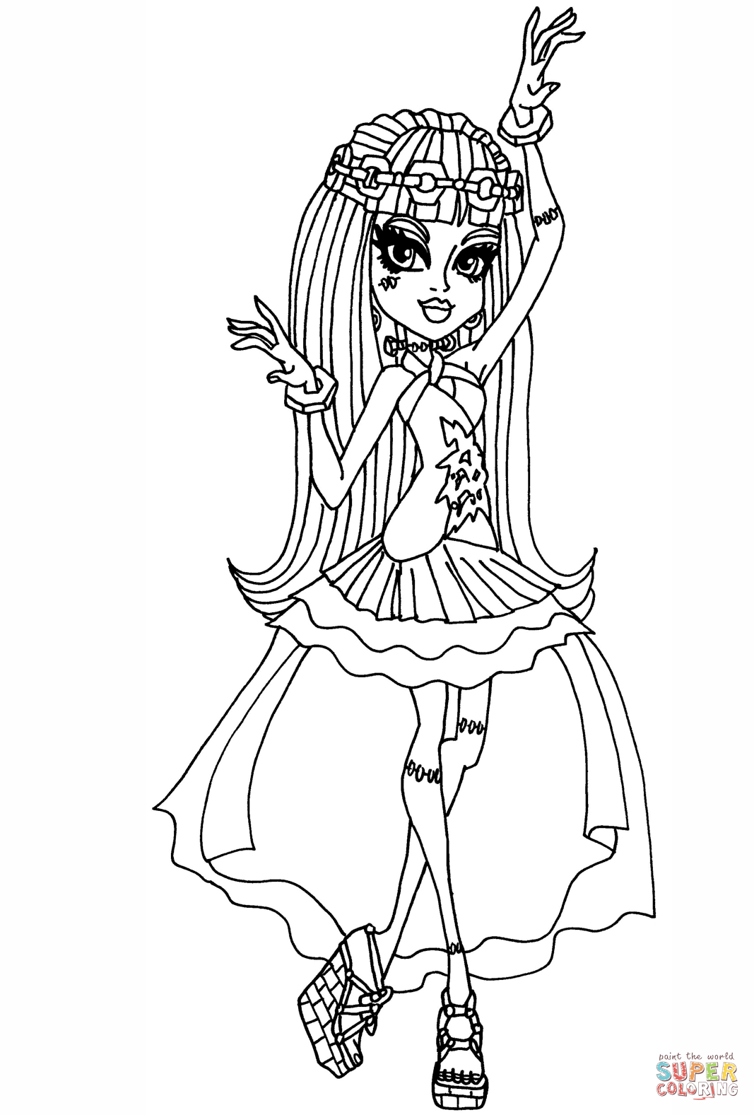 Frankie stein wishes coloring page free printable coloring pages