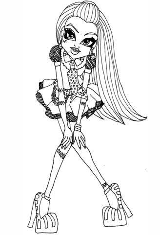 Mh frankie stein coloring page free printable coloring pages