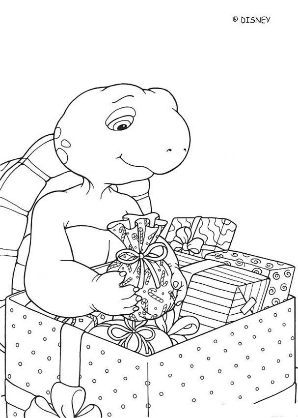 Franklin and christmas presents coloring pages