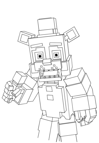 Minecraft freddy coloring page free printable coloring pages