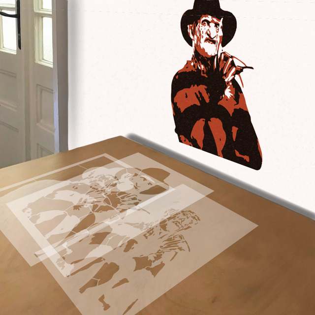 Freddy krueger stencil in layers