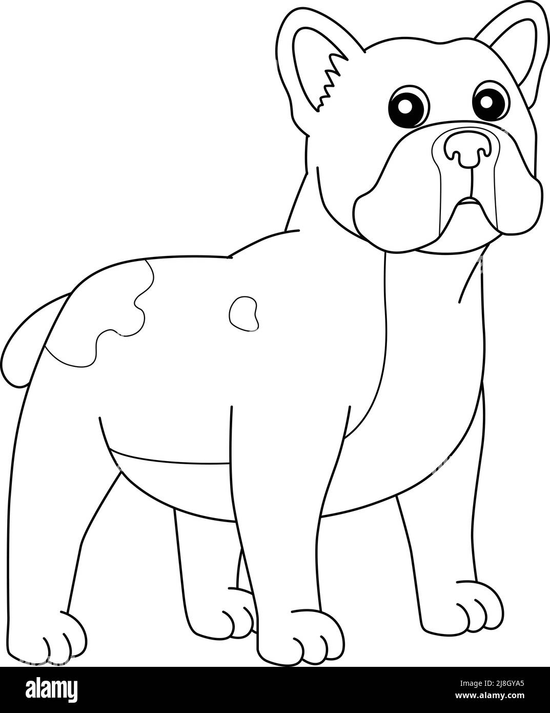 French bulldog dog coloring page isolated for kids stock vector image art