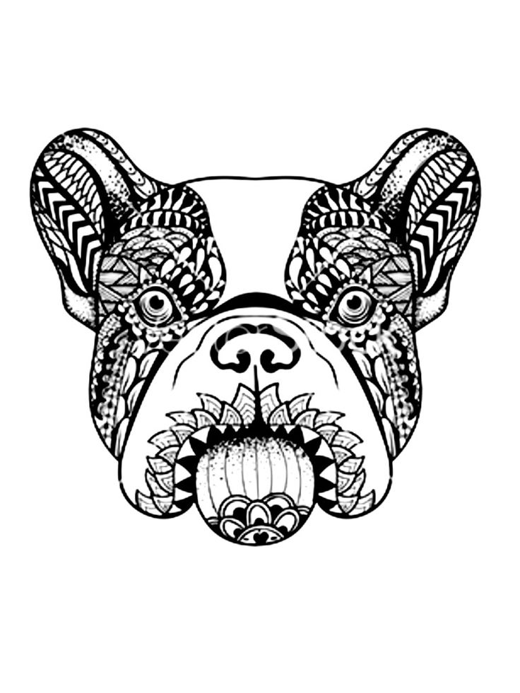 Colorful french bulldog stencil for a vibrant day of the dead look