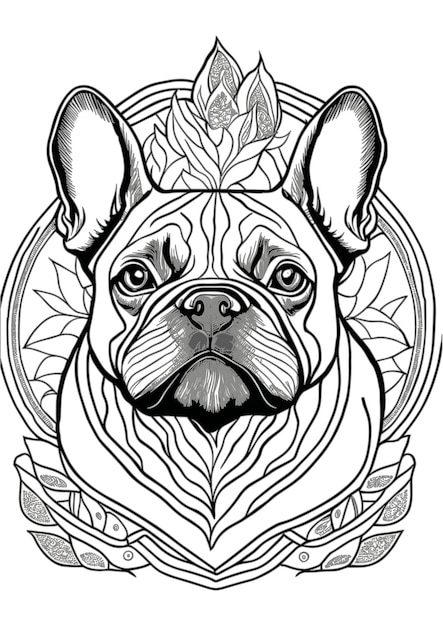 Premium vector vector dog outline coloring page coloring book illustration french bulldog