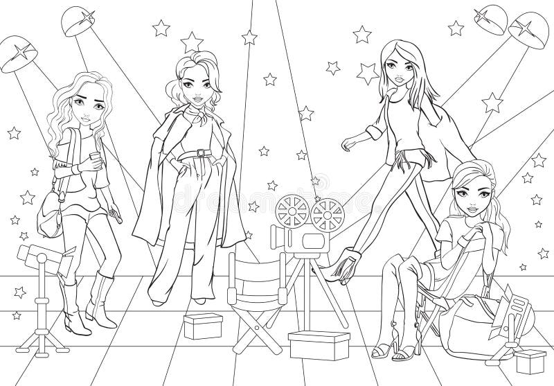 Movie coloring stock illustrations â movie coloring stock illustrations vectors clipart