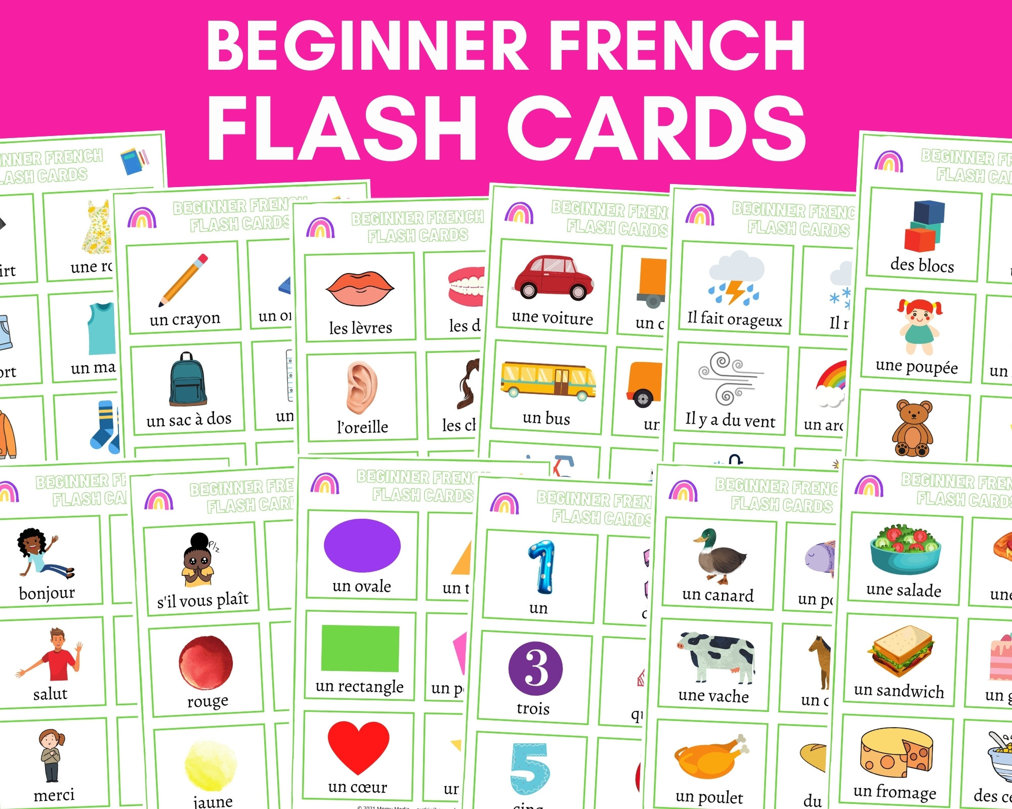 Beginner french flash cards french learning resource franãais download now