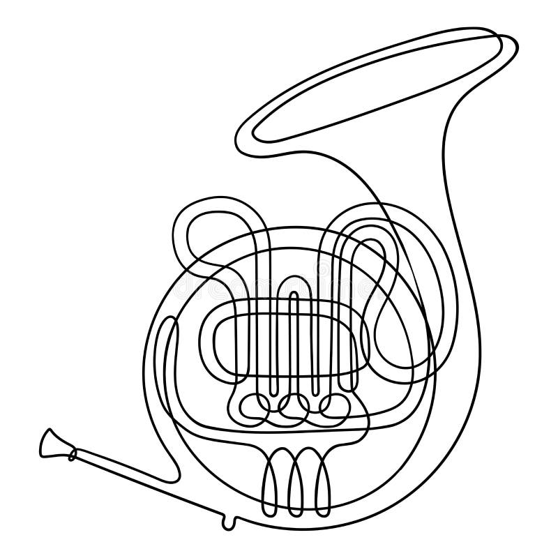 Continuous french horn stock illustrations â continuous french horn stock illustrations vectors clipart