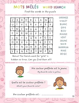 Easy french for children coloring activity book