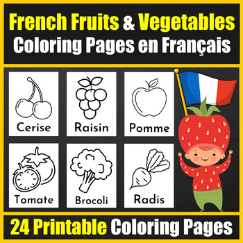 French fruits vegetables vocabulary coloring pages en franãais for pre