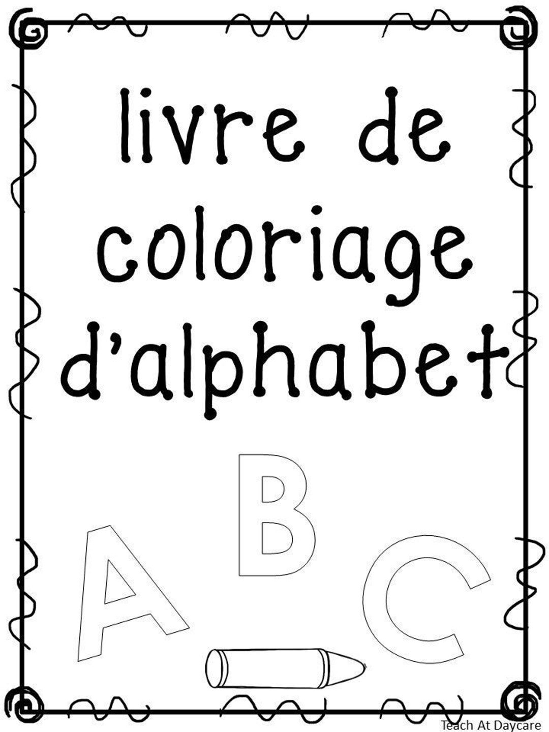 Printable french alphabet coloring book worksheets preschool