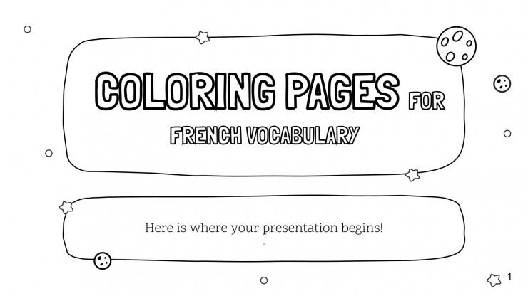 Coloring pages for french vocabulary google slides ppt