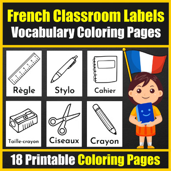French classroom labels vocabulary coloring pages en franãais for pre