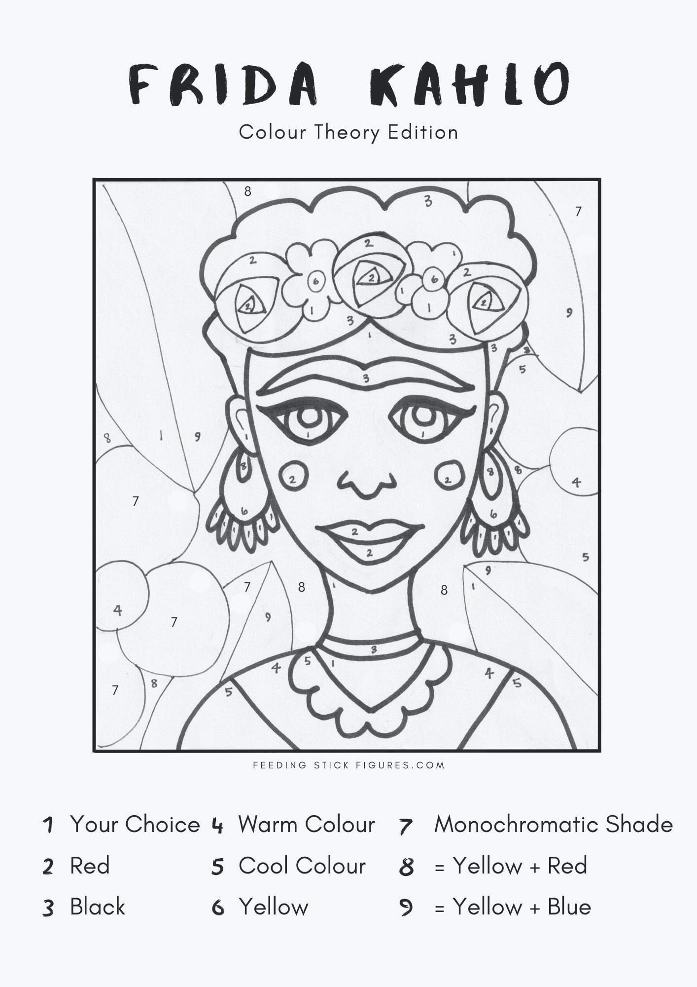 Super simple frida kahlo portrait art lesson for kids progetti artistici per bambini insegnando larte arte ritratti