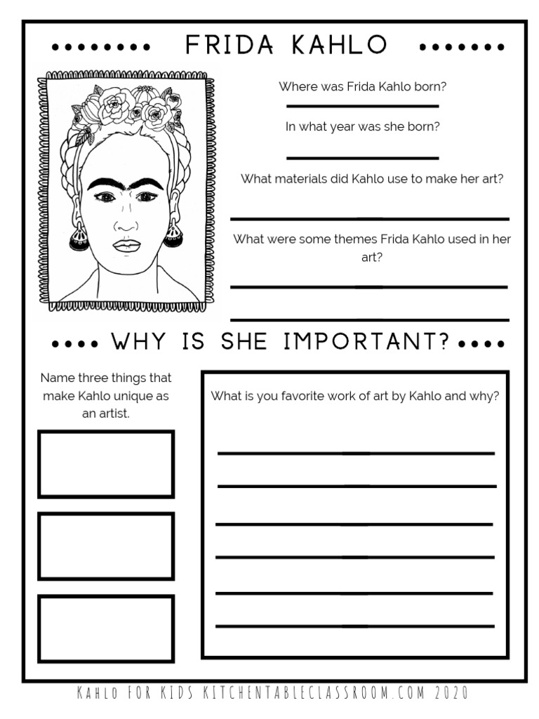 Frida kahlo artist response pdf