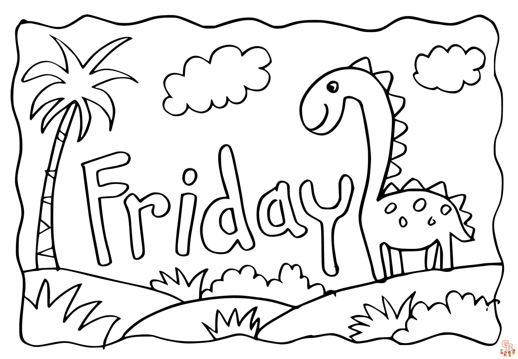 Printable friday coloring pages free for kids and adults