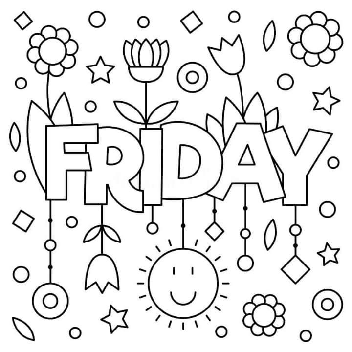 Blessed friday coloring pages coloring calendar coloring pages for kids