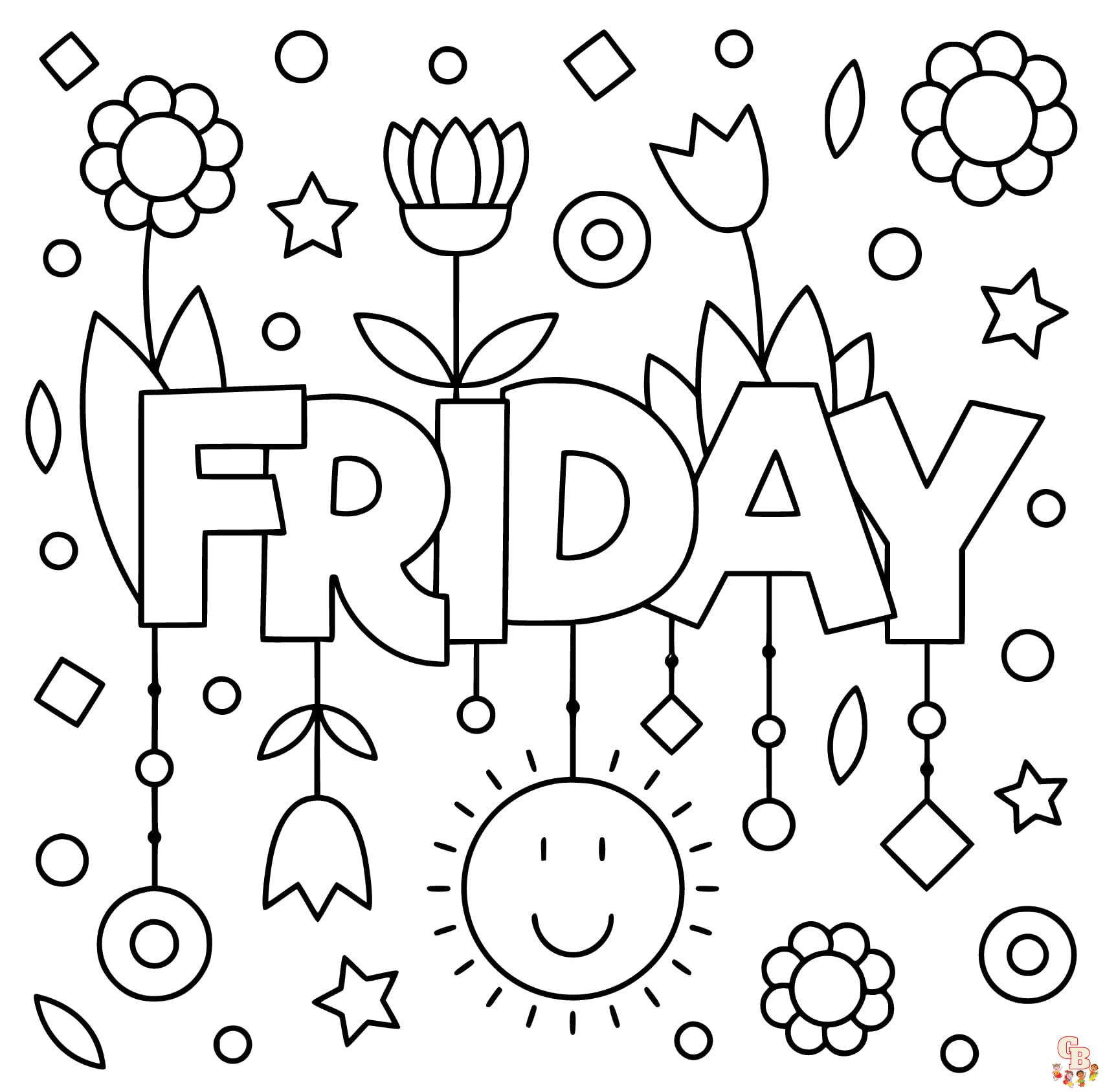 Printable friday coloring pages free for kids and adults