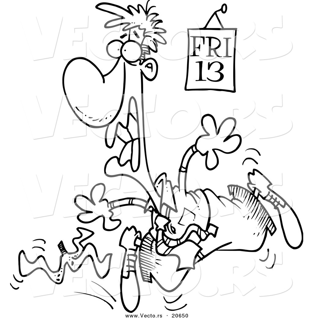 R of a cartoon man slipping on a banana peel on friday the th