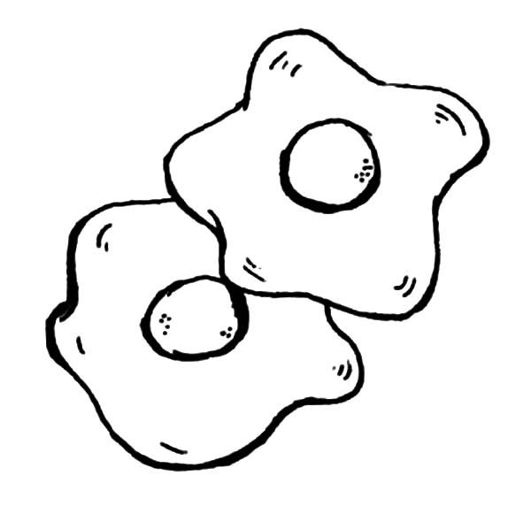 Serving fried egg for breakfast coloring pages