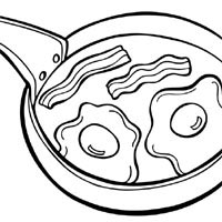 Bacon and eggs coloring pages