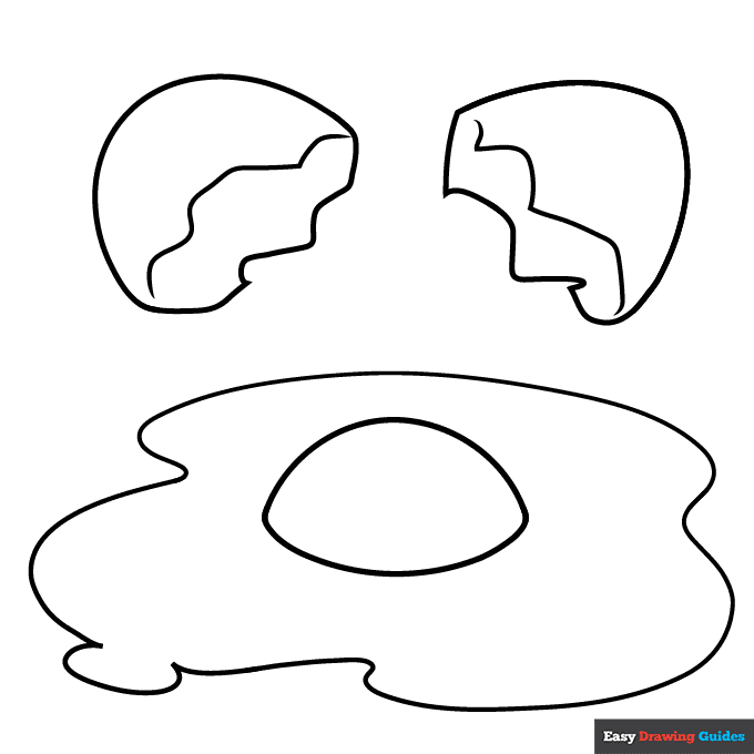 Fried egg coloring page easy drawing guides