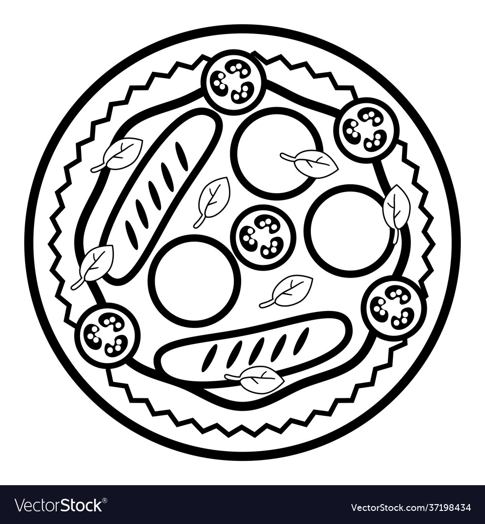 Coloring book fried egg royalty free vector image