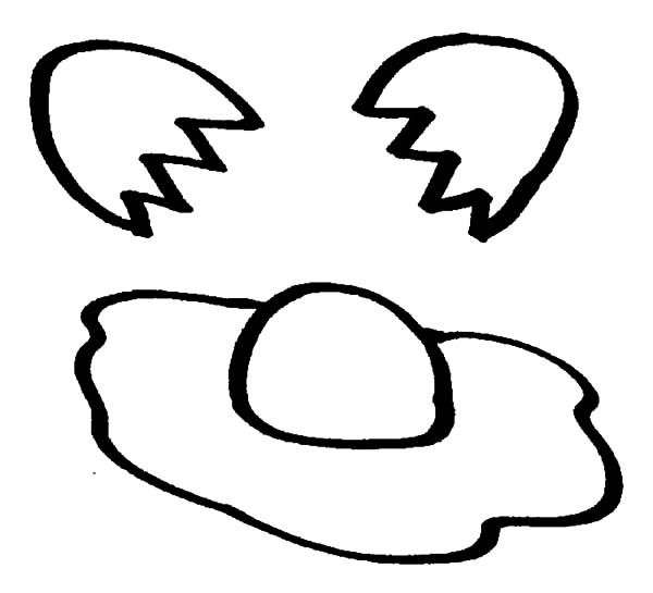 Cracking an egg for fried egg coloring pages